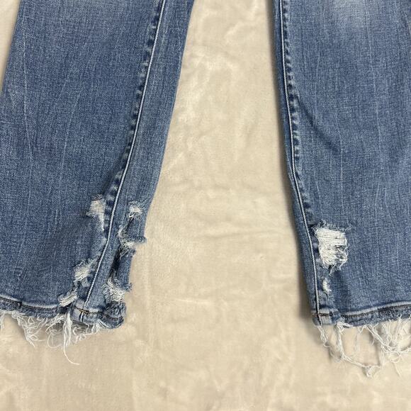 Flying Monkey Jeans Womens 26 Blue Denim Distressed High Rise Straight Stretch - Picture 3 of 13